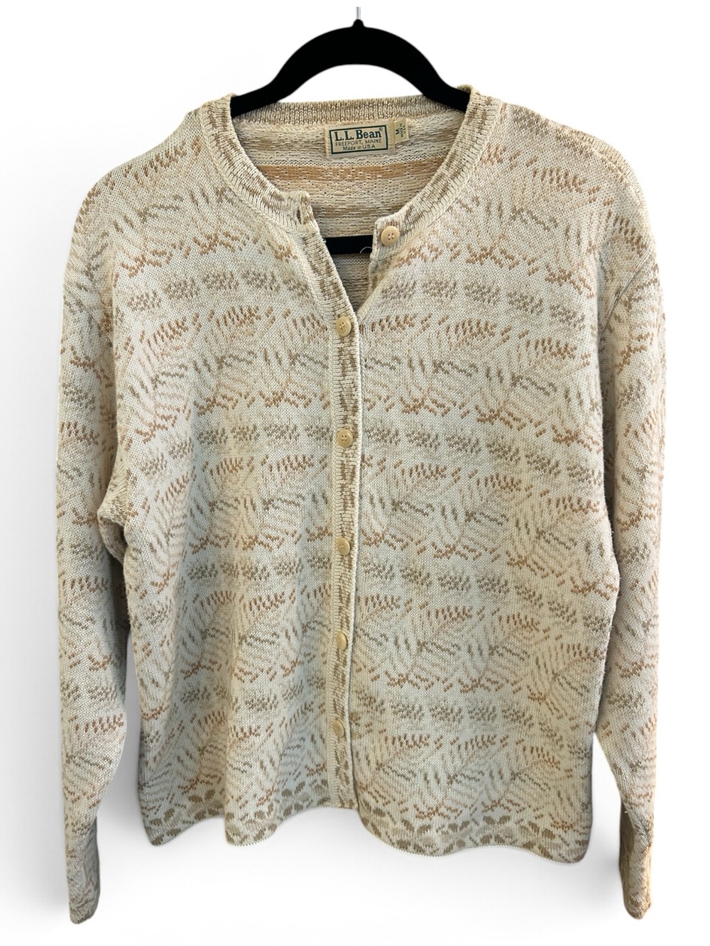 L.L. Bean Sweater Foxfibre Colorganic Naturally Colored undyed rare 1990s M